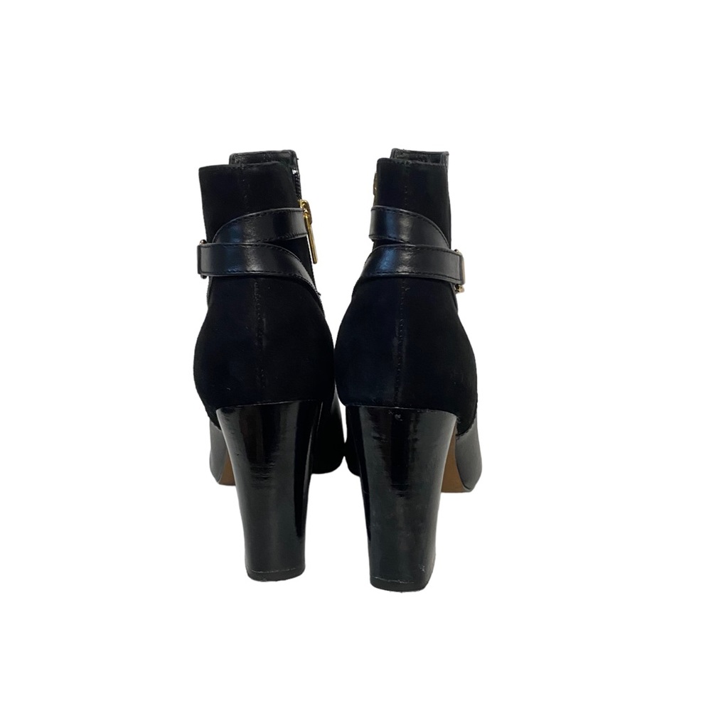 Isola Neptune Leather and Suede Holiday Preppy Casual Chic Ankle Boots Black - Picture 8 of 10